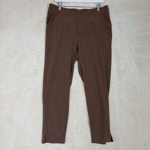 Athleta Brooklyn Ankle Pant Brown Flat Front Casual Athletic Women Size 14
